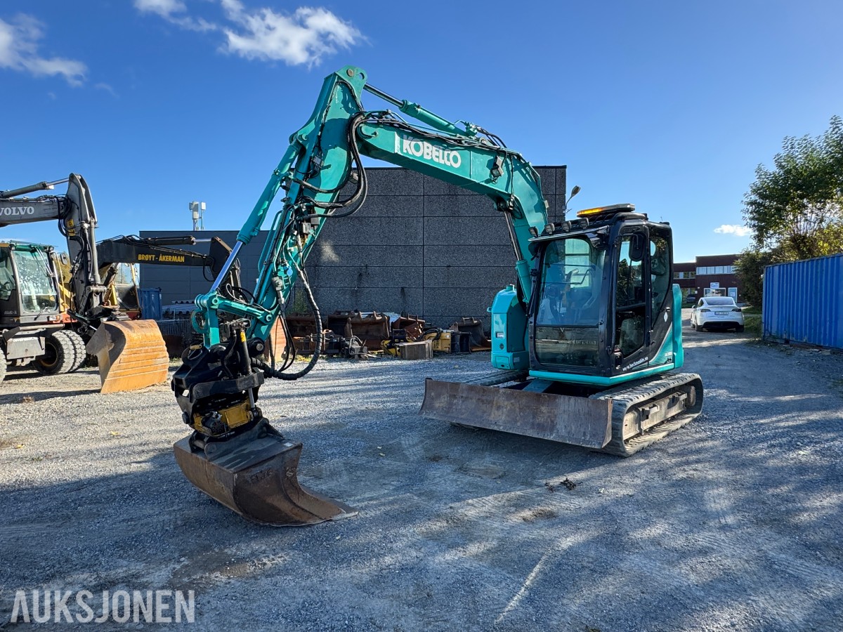 2014 Kobelco SK75SR-3E Gravemaskin, Leica maskinstyring, tiltrotator og skuff