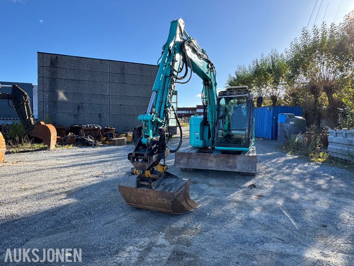 2014 Kobelco SK75SR-3E Gravemaskin, Leica maskinstyring, tiltrotator og skuff