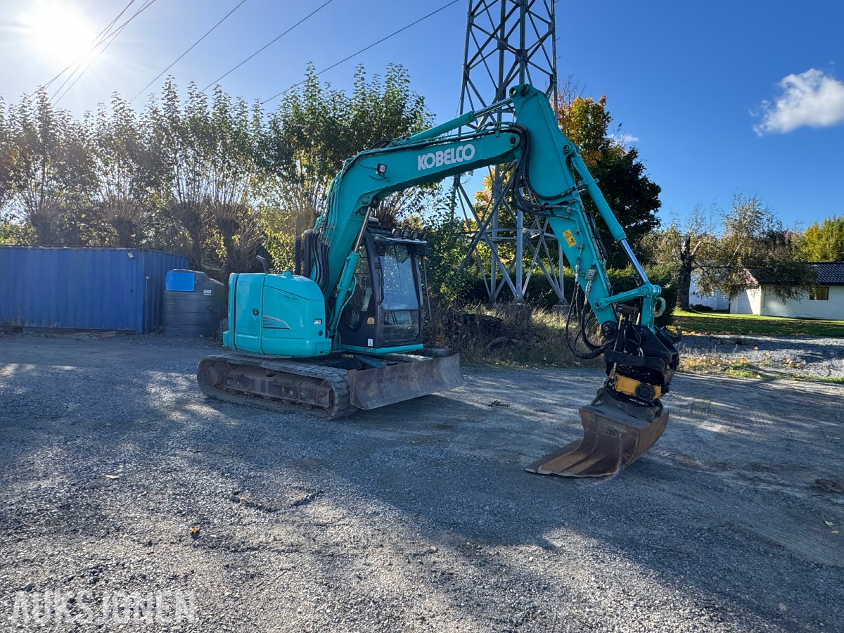 2014 Kobelco SK75SR-3E Gravemaskin, Leica maskinstyring, tiltrotator og skuff