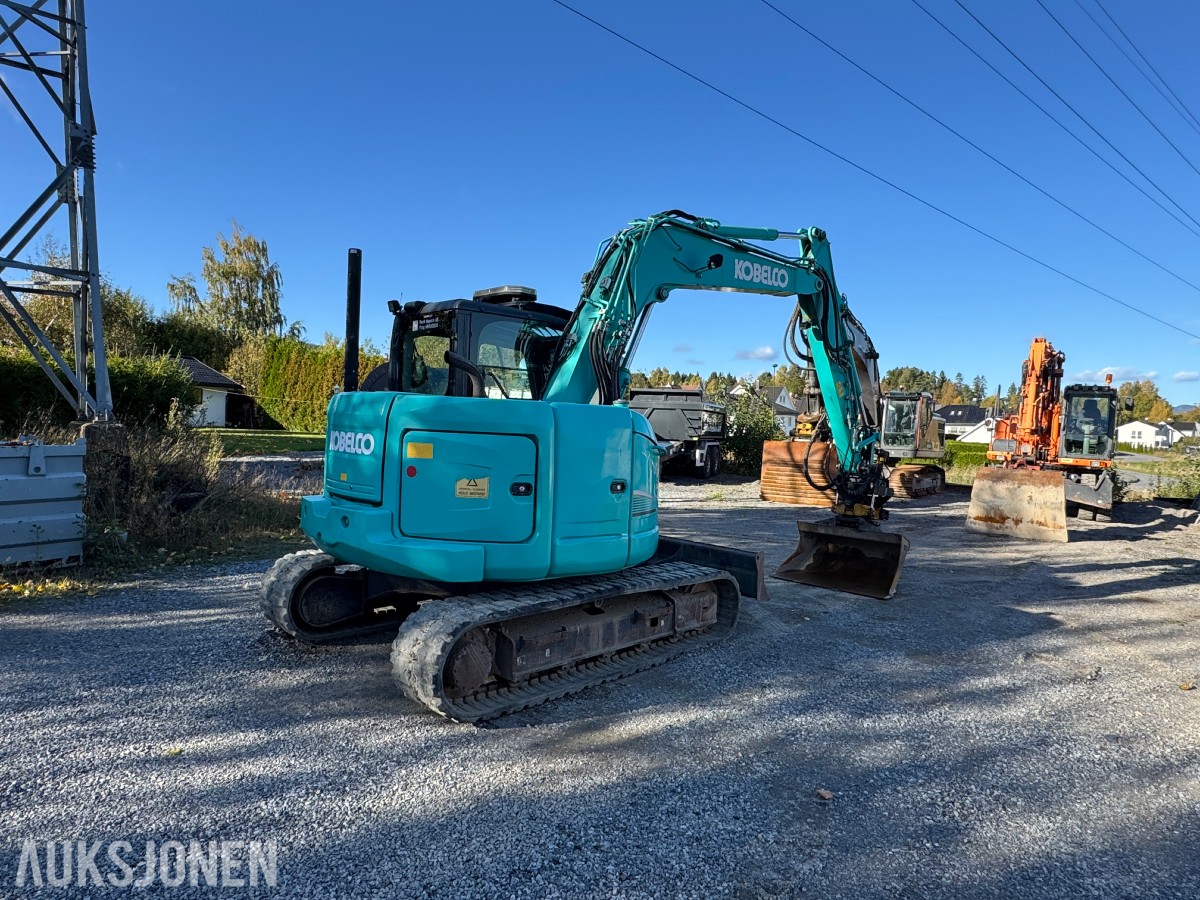 2014 Kobelco SK75SR-3E Gravemaskin, Leica maskinstyring, tiltrotator og skuff