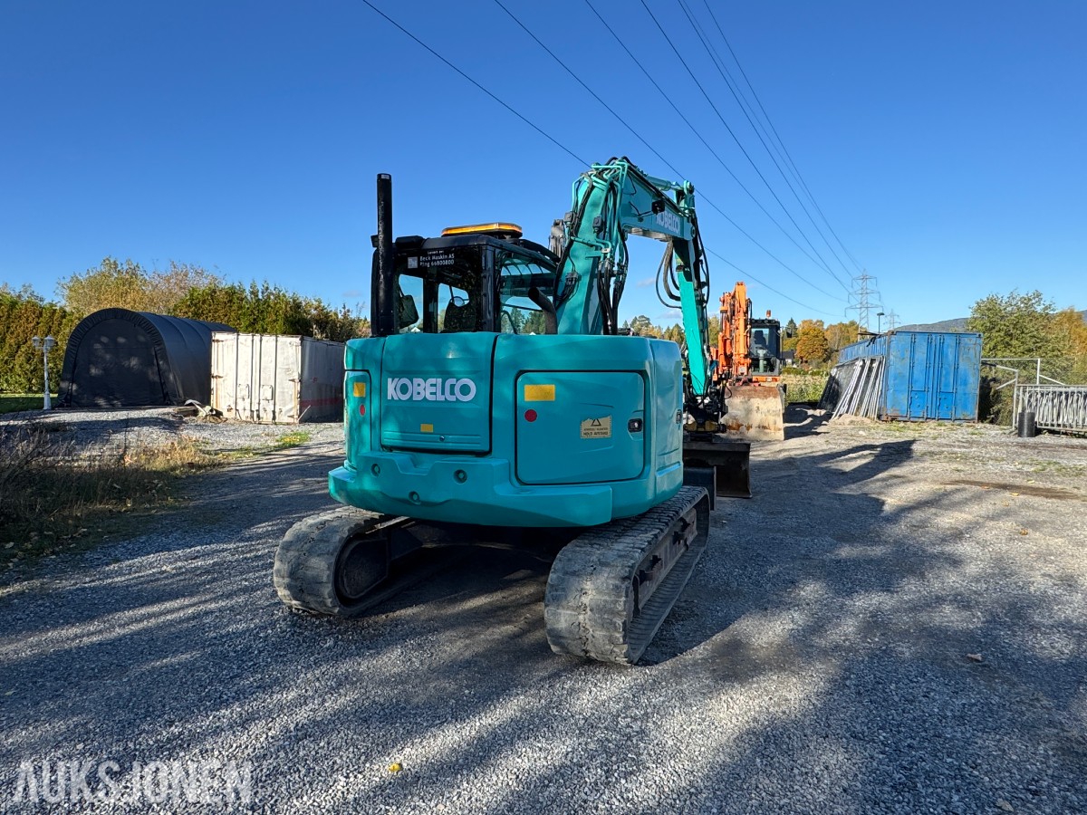 2014 Kobelco SK75SR-3E Gravemaskin, Leica maskinstyring, tiltrotator og skuff