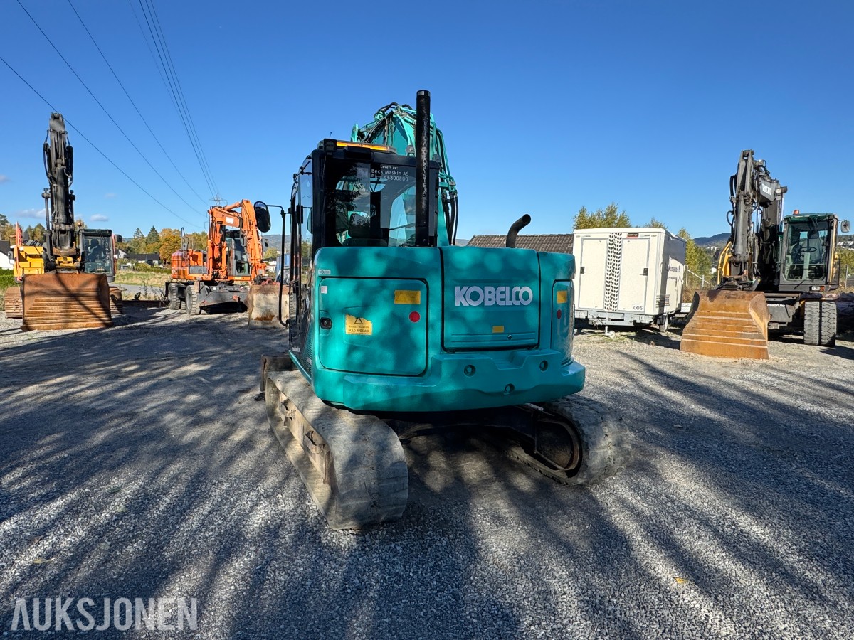 2014 Kobelco SK75SR-3E Gravemaskin, Leica maskinstyring, tiltrotator og skuff
