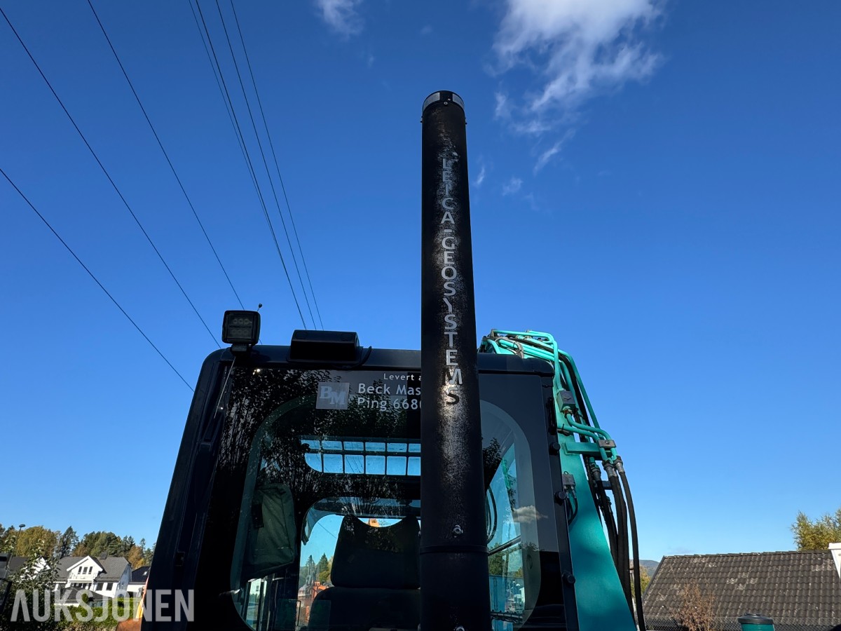 2014 Kobelco SK75SR-3E Gravemaskin, Leica maskinstyring, tiltrotator og skuff