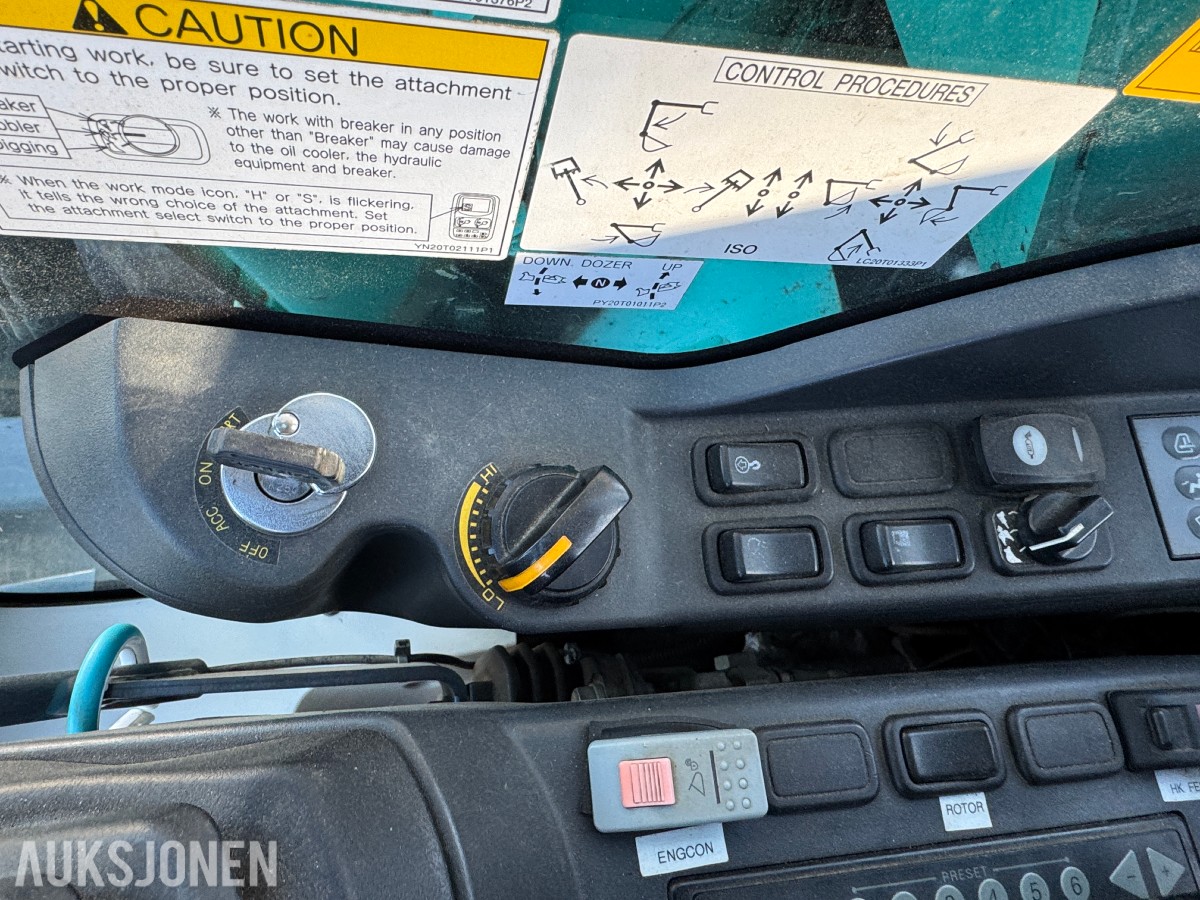 2014 Kobelco SK75SR-3E Gravemaskin, Leica maskinstyring, tiltrotator og skuff