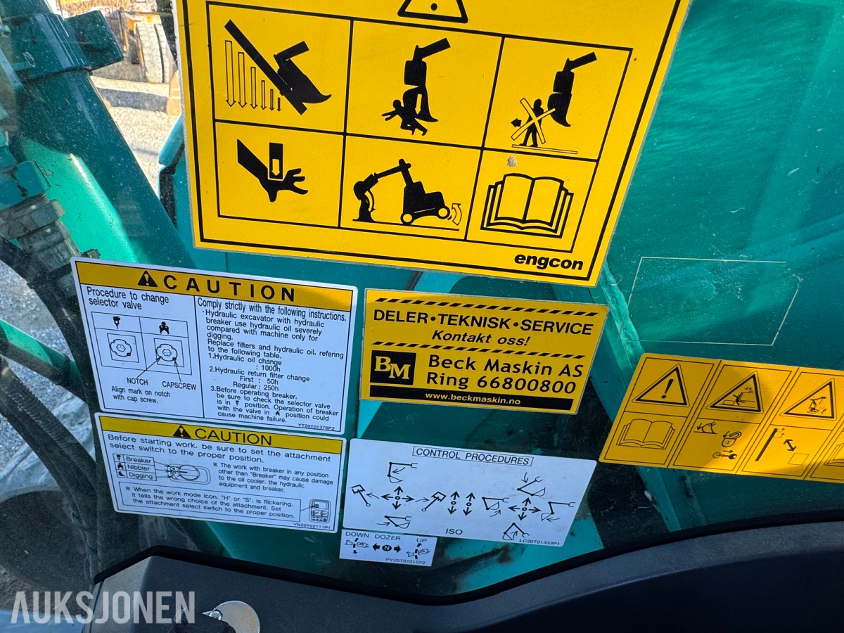 2014 Kobelco SK75SR-3E Gravemaskin, Leica maskinstyring, tiltrotator og skuff