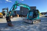 2014 Kobelco SK75SR-3E Gravemaskin, Leica maskinstyring, tiltrotator og skuff