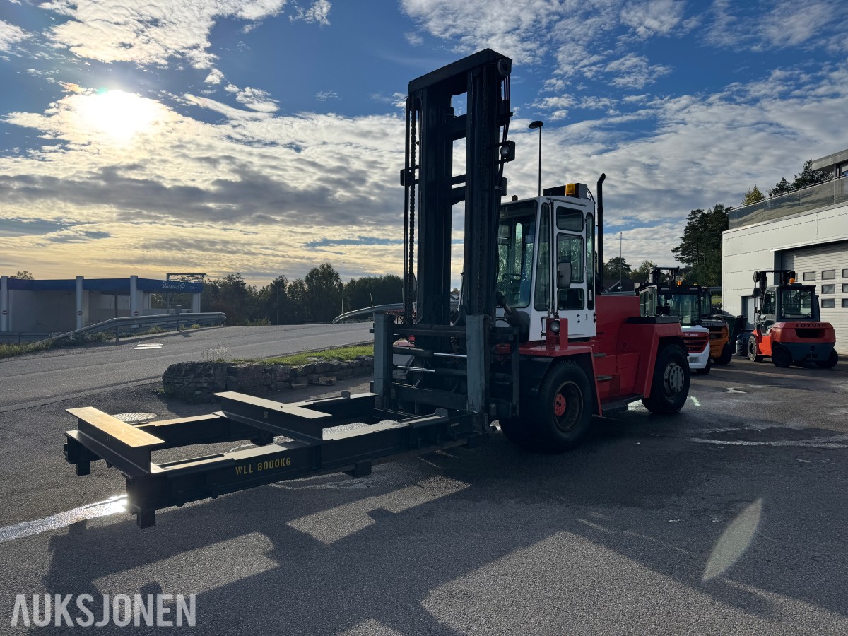 1994 Kalmar DC13,6-EC3 gaffeltruck med løfteåk, sideskift og spreder