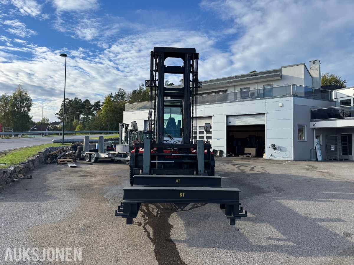 1994 Kalmar DC13,6-EC3 gaffeltruck med løfteåk, sideskift og spreder