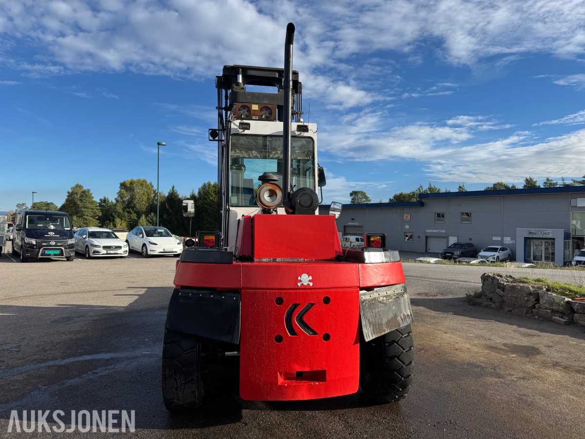1994 Kalmar DC13,6-EC3 gaffeltruck med løfteåk, sideskift og spreder