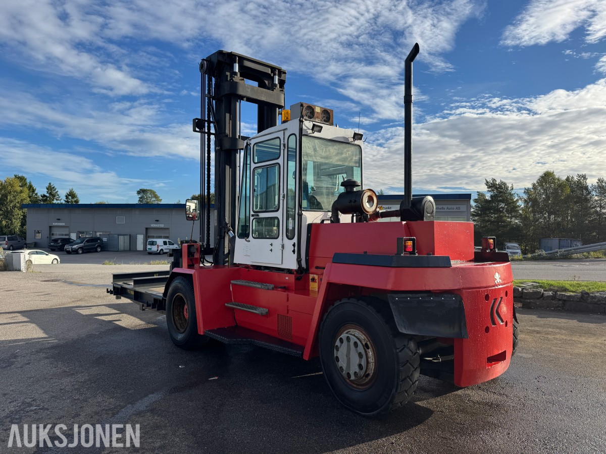1994 Kalmar DC13,6-EC3 gaffeltruck med løfteåk, sideskift og spreder