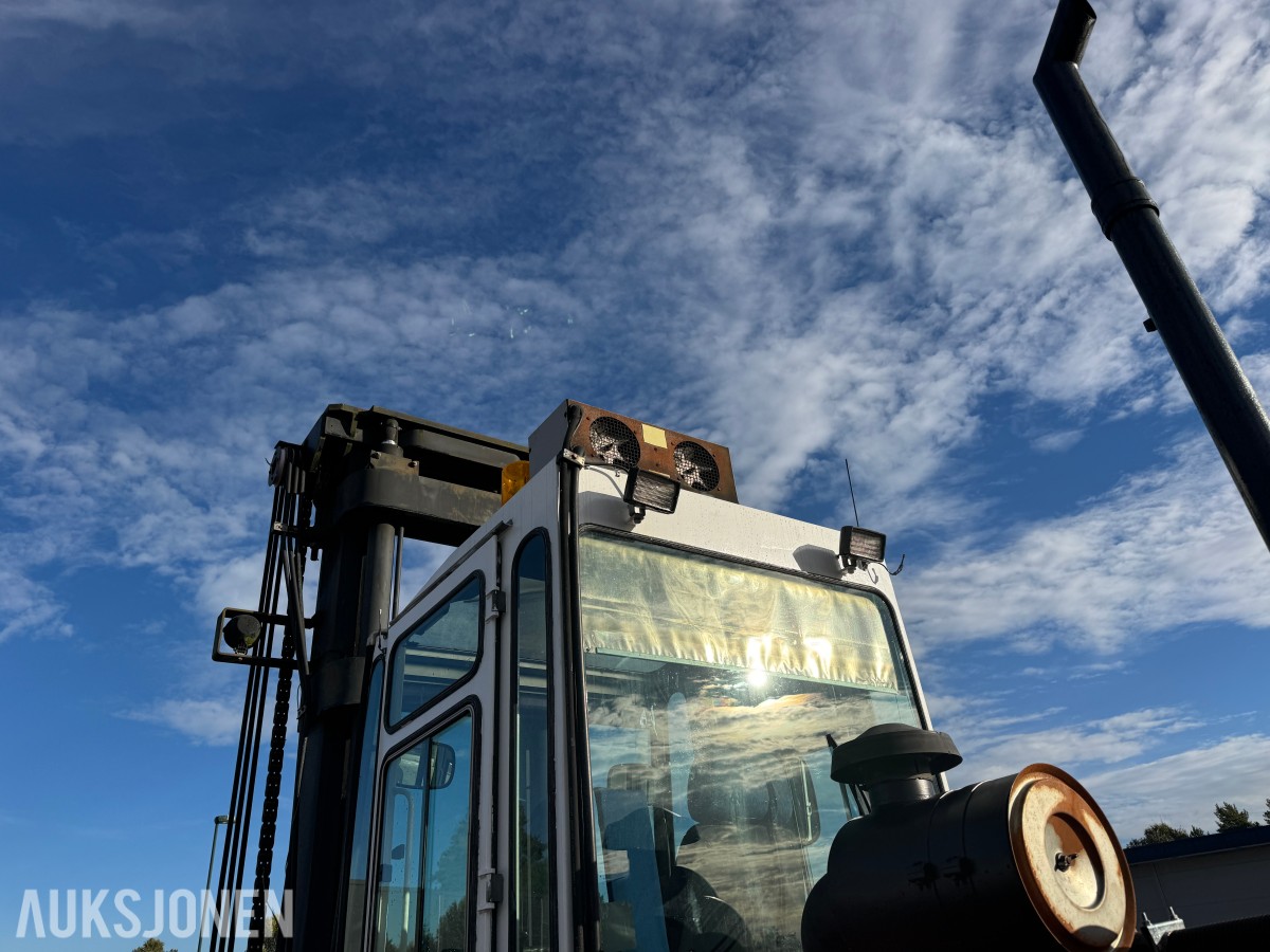 1994 Kalmar DC13,6-EC3 gaffeltruck med løfteåk, sideskift og spreder