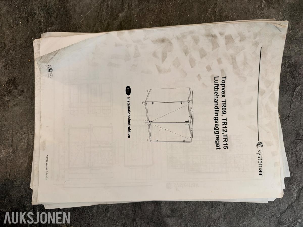 Systemair ventilasjons gate med varmegjenvinning Topwex TR12EL *Ingen minstepris*
