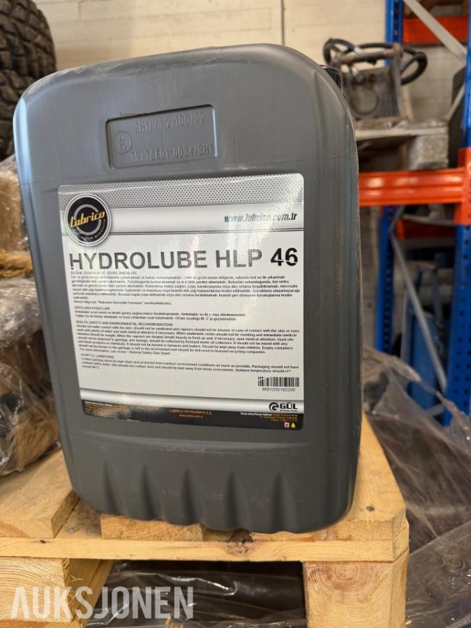 640 Liter Lubrico HLP 46 hydraulikkolje på 20L dunker