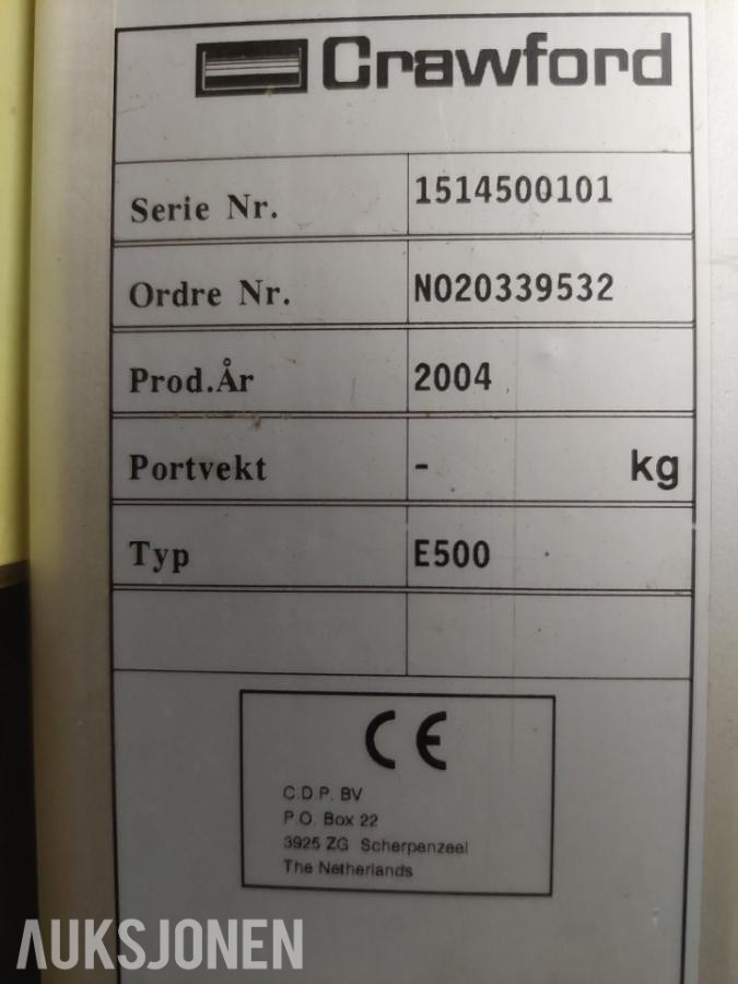 2004 Crawford hurtigport plast