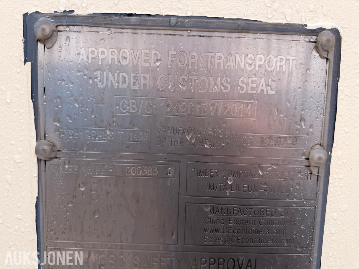 2022 20 fots container innredetsom skifterom med toalett
