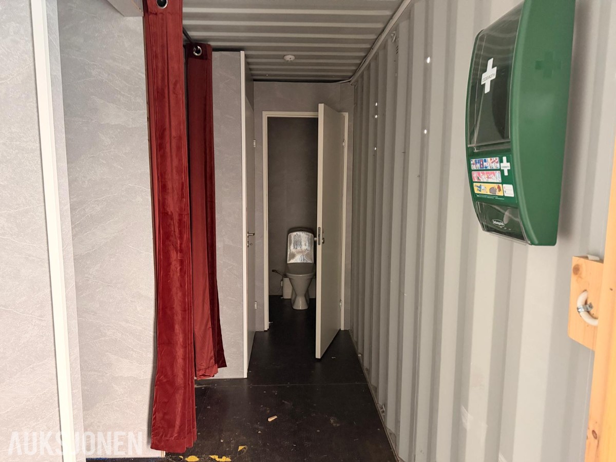 2022 20 fots container innredetsom skifterom med toalett