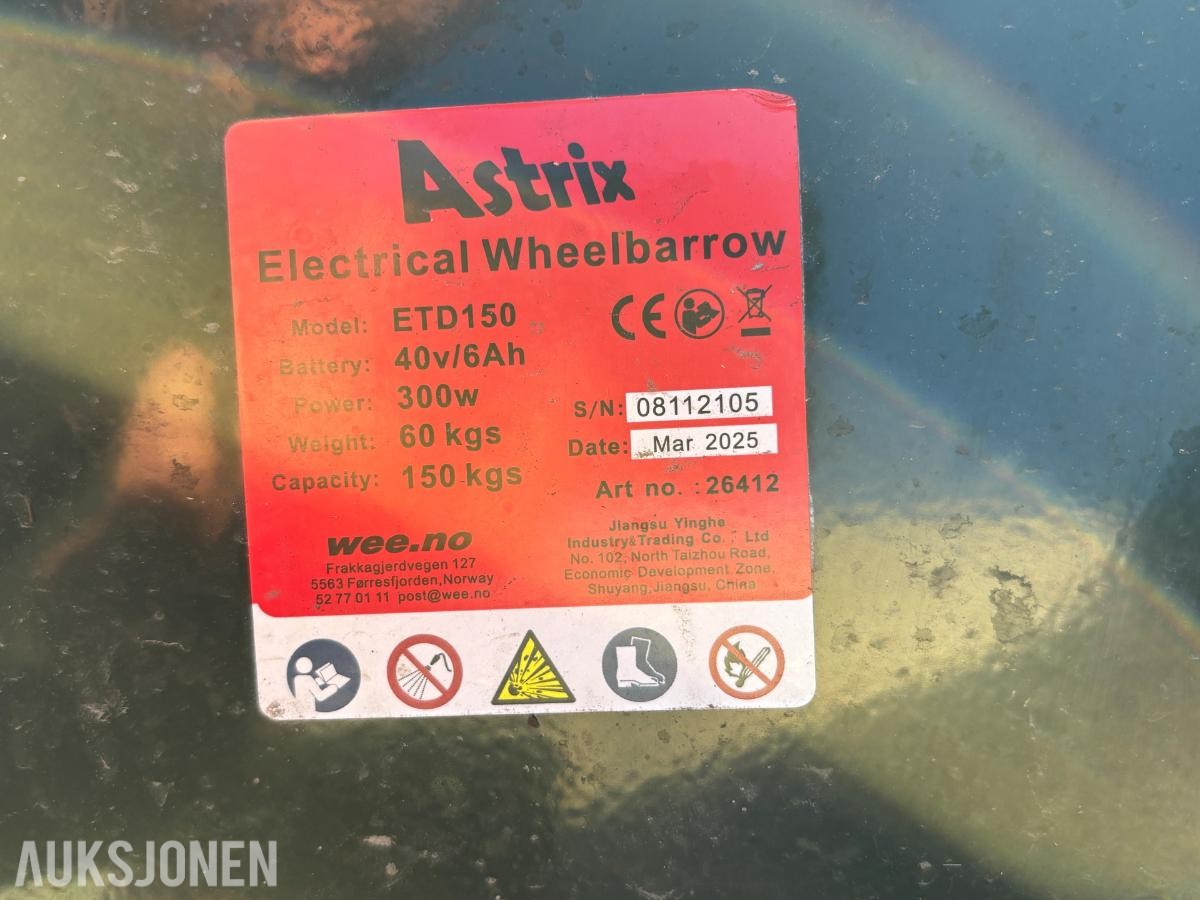 2025 Astrix ETD150 Elektrisk Transportvogn 150kg kapasitet