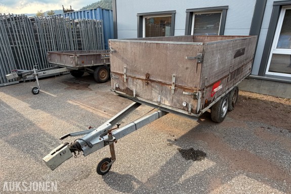2001 Tredal T 15 BBL tandemtilhenger - 1 500 kg totalvekt - Bremset - Høye sider - Aluminiumsgulv