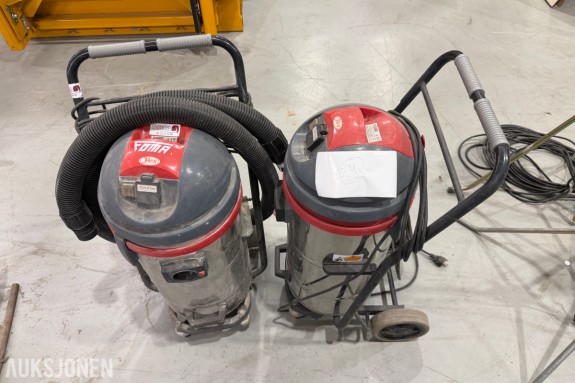 Foma Yes industristøvsuger - 2 stk - Type 1440 - 1200 W - 220–240 V - Rustfri beholder