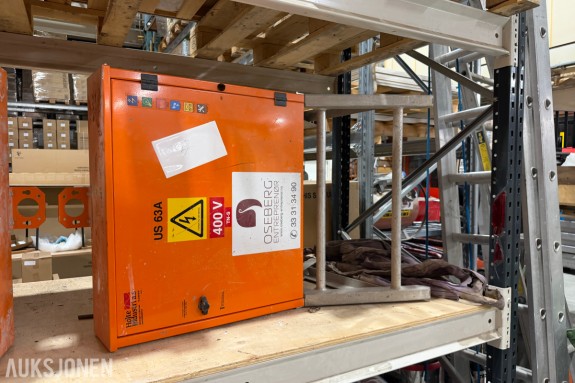 Holte Industri US 63A byggestrømskap - 63 A / 400 V TN-S - IP44 - 6 stk 230 V stikkontakter - 3 CEE-uttak