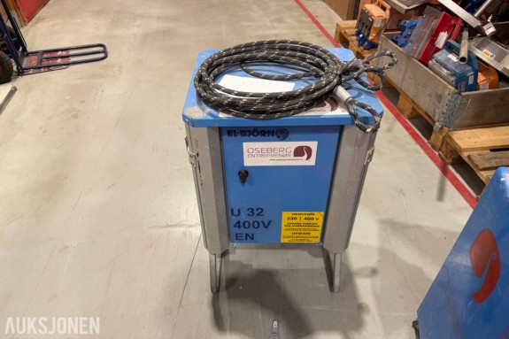 El-Björn U 32 byggestrømskap - 230/400 V - Jordfeilbryter og automater - CEE 16 A uttak