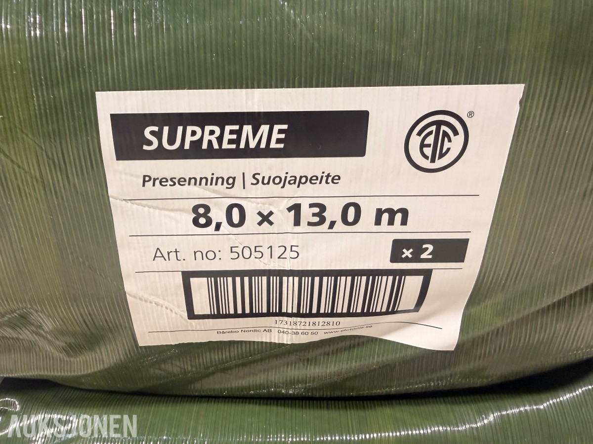 10 stk ETC Supreme 8 × 13 m presenning 90 g/m²
