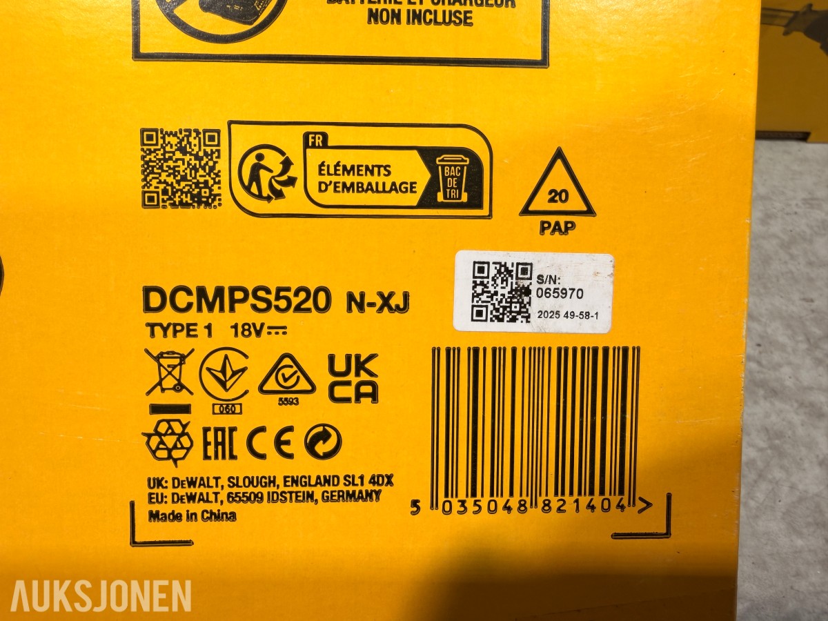 DEWALT grensager DCMPS520N-XJ og DCMPS567N-XJ 18V XR
