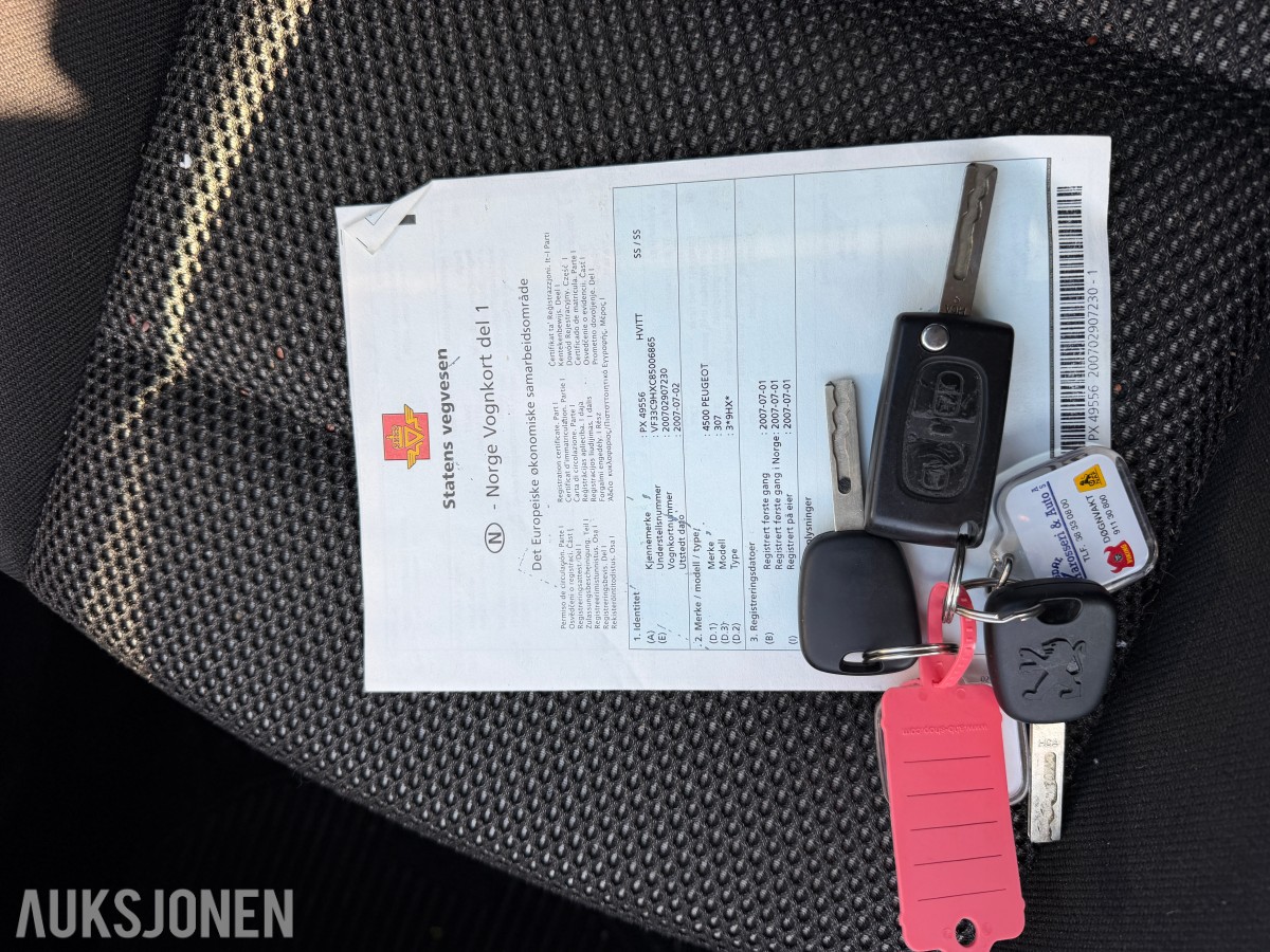 2007 Peugeot 307 1.6 D 90 HK MANUELL PARKERINGSSENSORER