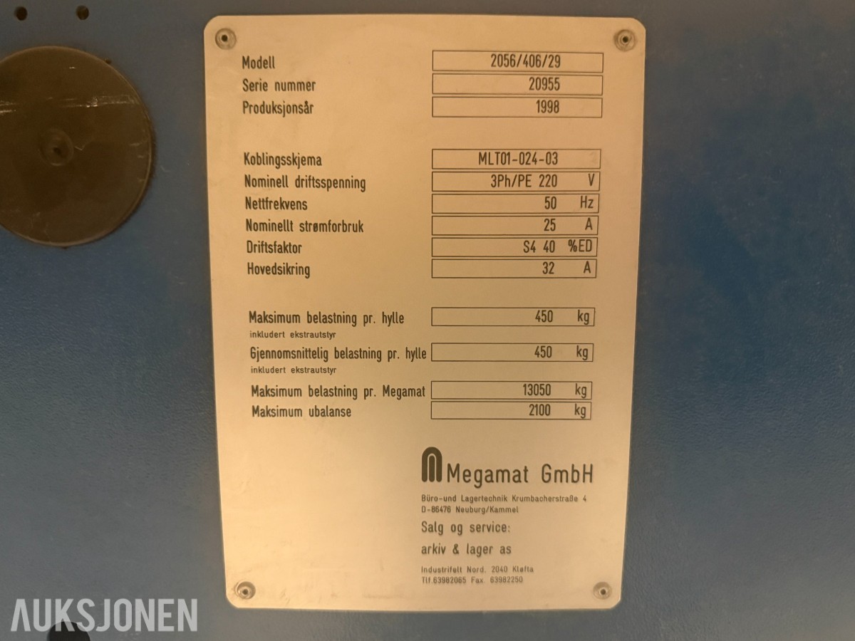 2 stk. Megamat lagerautomater / vertikale lagerkaruseller