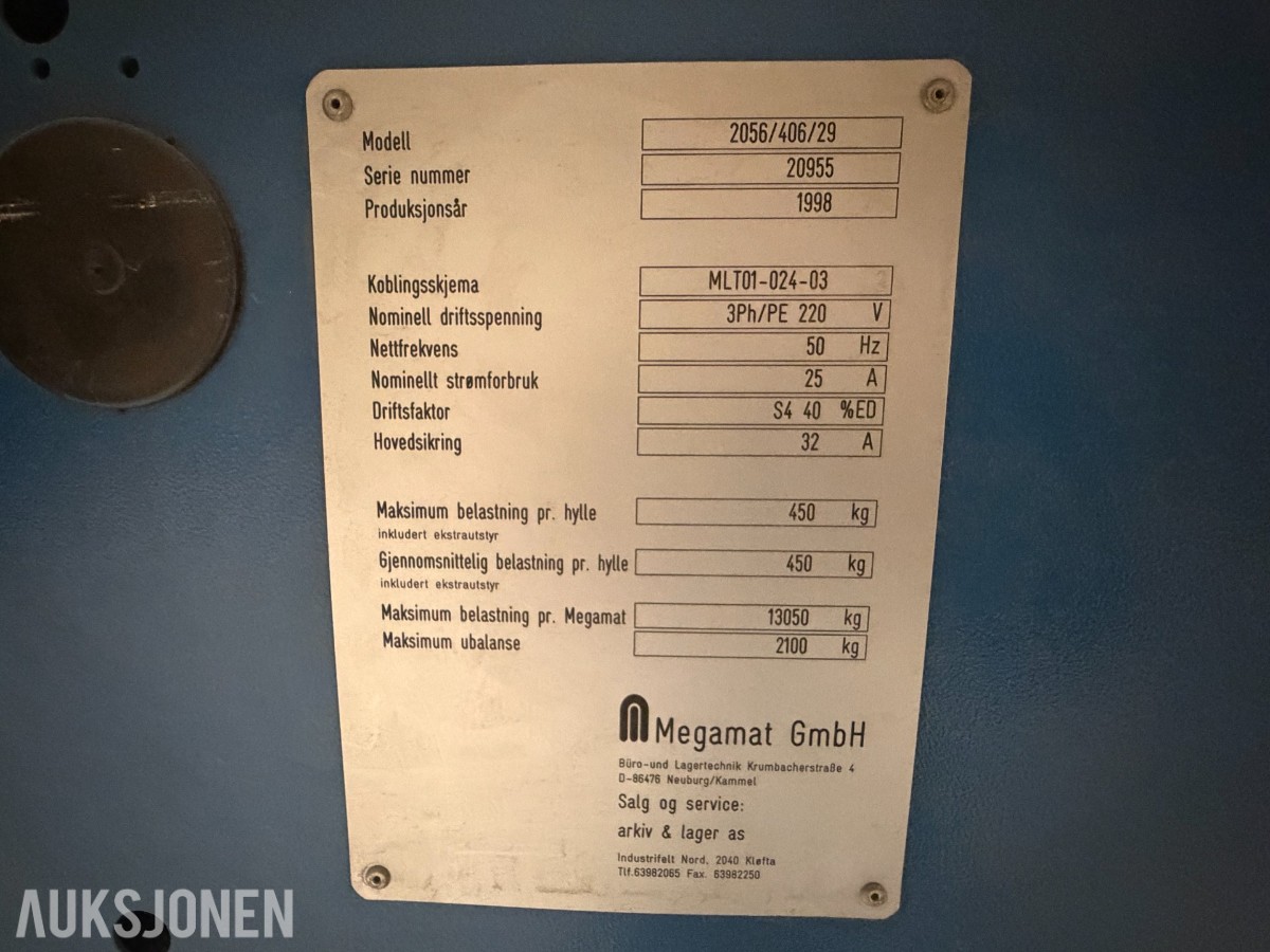 2 stk. Megamat lagerautomater / vertikale lagerkaruseller