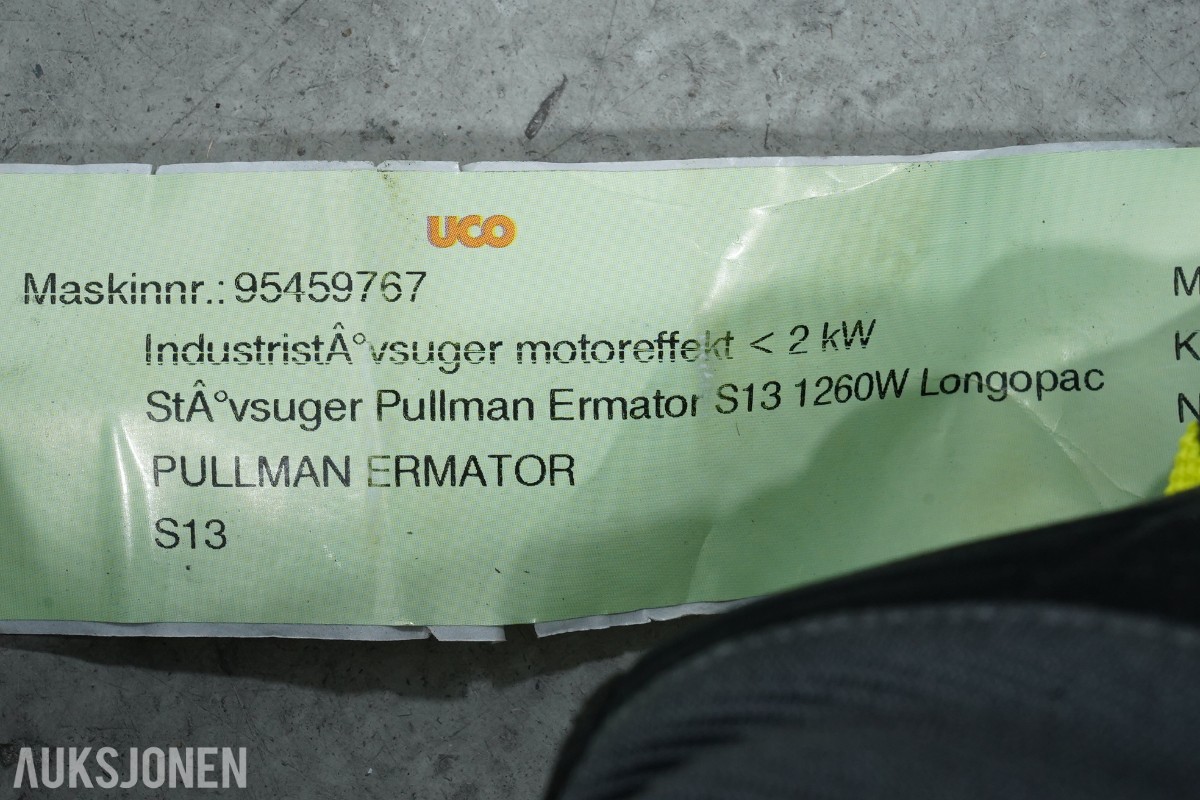Pullman Ermator S13 støvavskiller