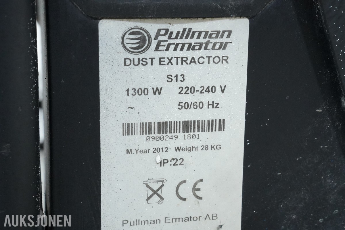 2012 Pullman Ermator S13 industristøvsuger - 1300 W