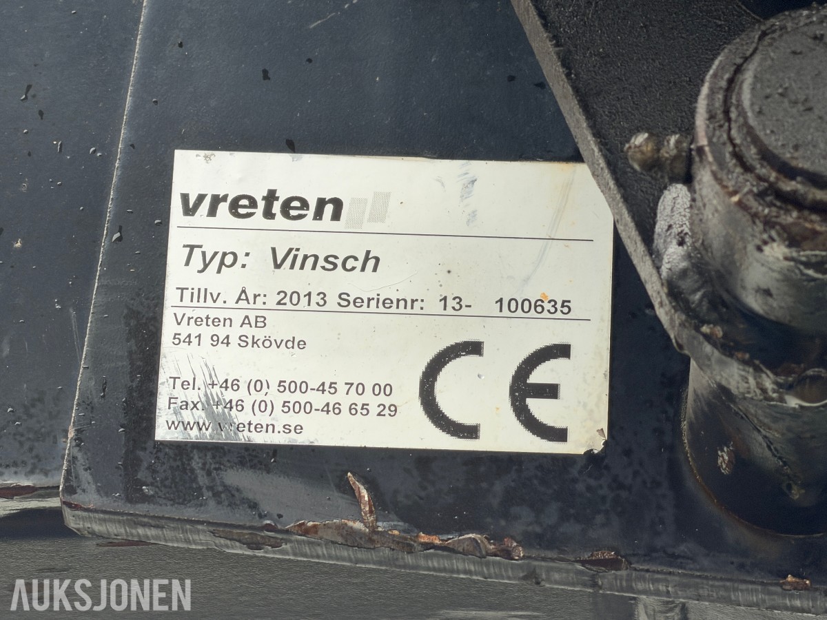 2013 Vreten 1100 Kombihenger (tømmerhenger/dumperhenger) / Fjernstyring / 6,5 meter kran