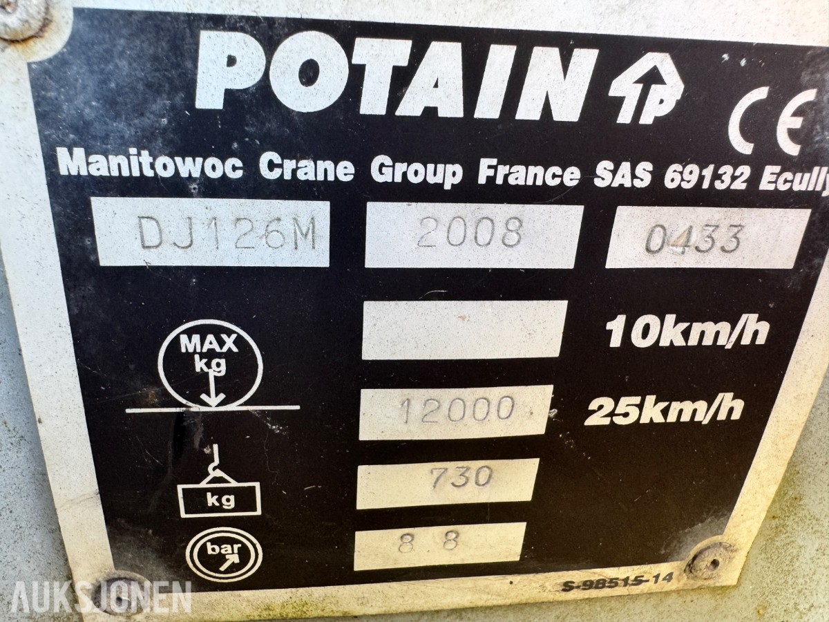 2008 POTAIN HD40A SAMMENLEGGBAR TÅRNKRAN