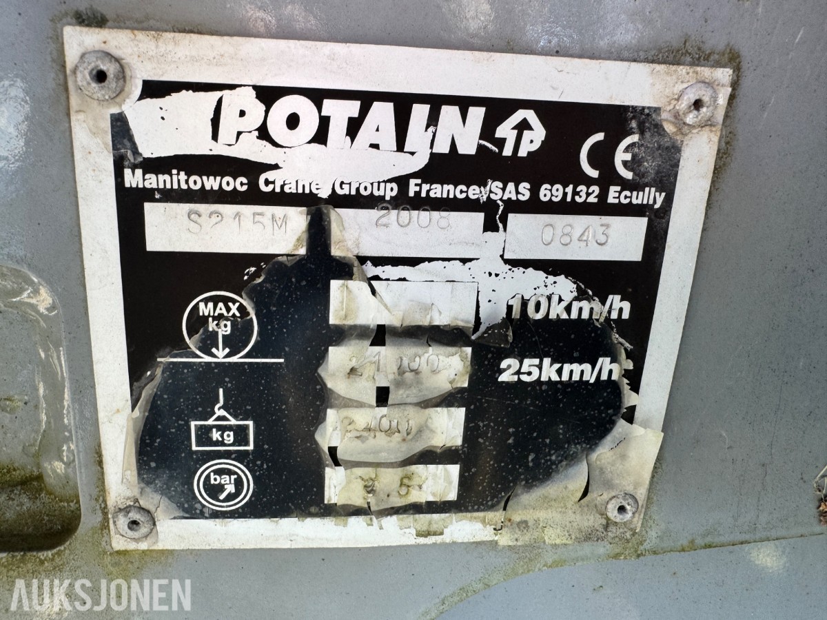 2008 POTAIN HD40A SAMMENLEGGBAR TÅRNKRAN