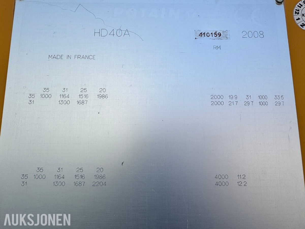 2008 POTAIN HD40A SAMMENLEGGBAR TÅRNKRAN