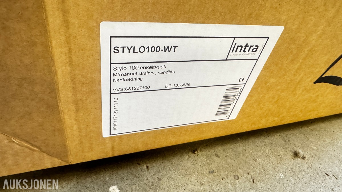 2 stk Intra Stylo 100 – Nedfelt kjøkkenvask i rustfritt stål
