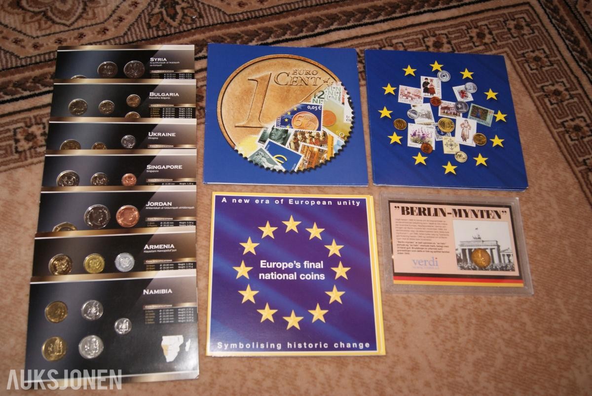 Div. Mynt Sett Euro & Utland! Ingen minstepris