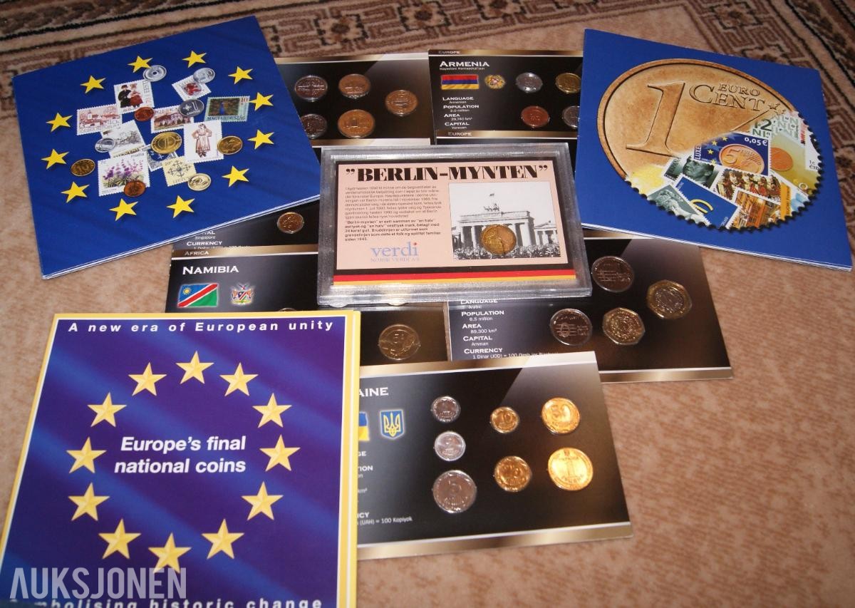 Div. Mynt Sett Euro & Utland! Ingen minstepris