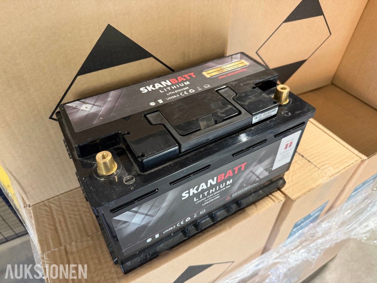 3 stk. SKANBATT Lithium LiFePo4, 12V 60Ah Bluetooth BMS 200CA