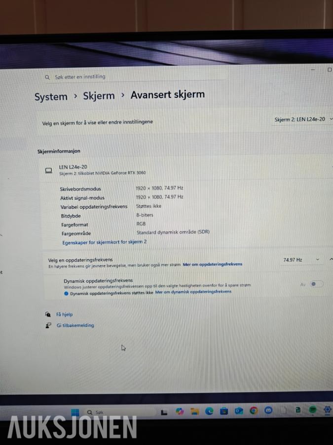 Lenovo l24e og legion r27, 2 stk gamingskjermer