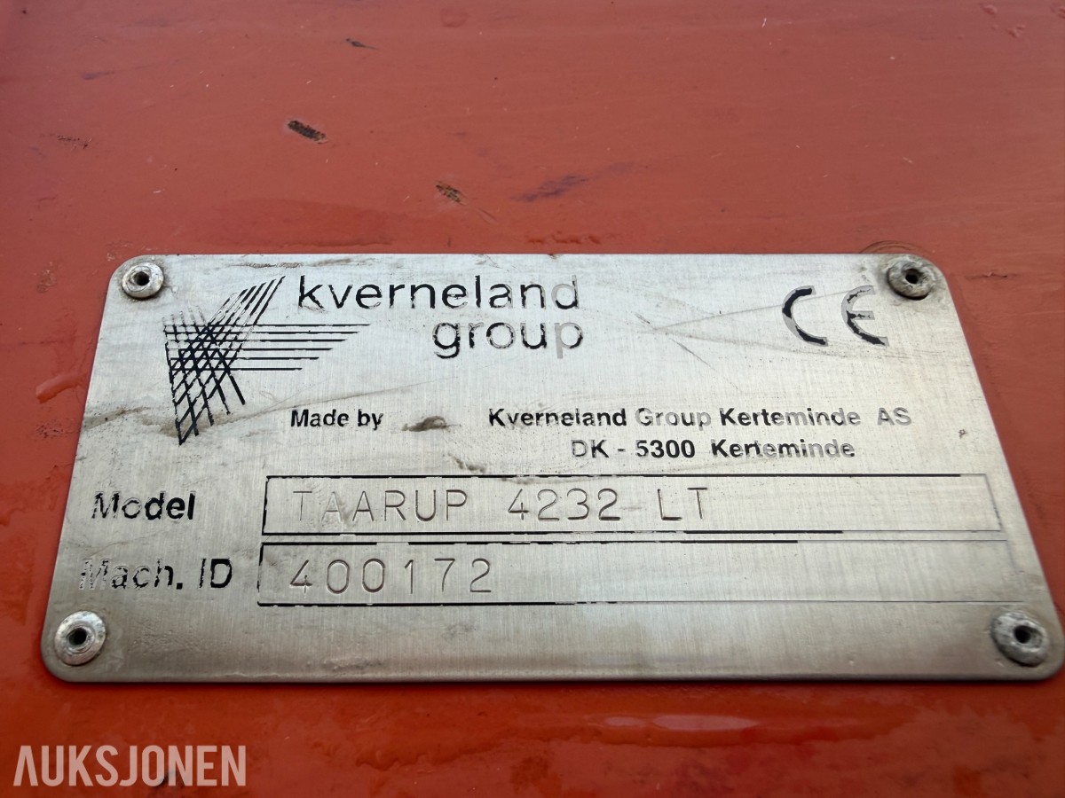 2008 KVERNLAND TAARUP 4232 LT SLÅMASKIN, 3,2 METERS ARBEIDSBREDDE