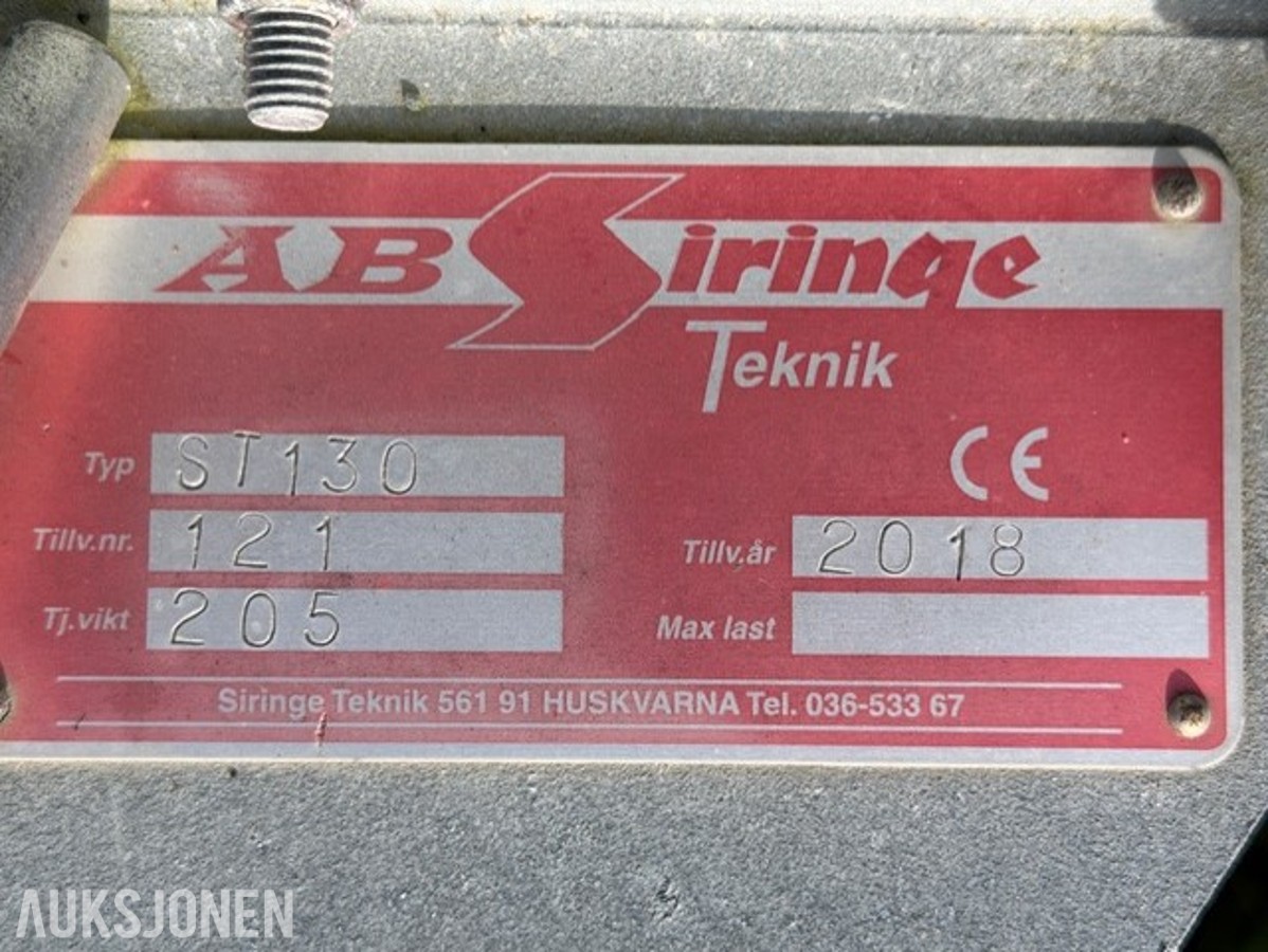 AB Siringe ST130 hydraulisk feiebørste – 130 cm – 2018
