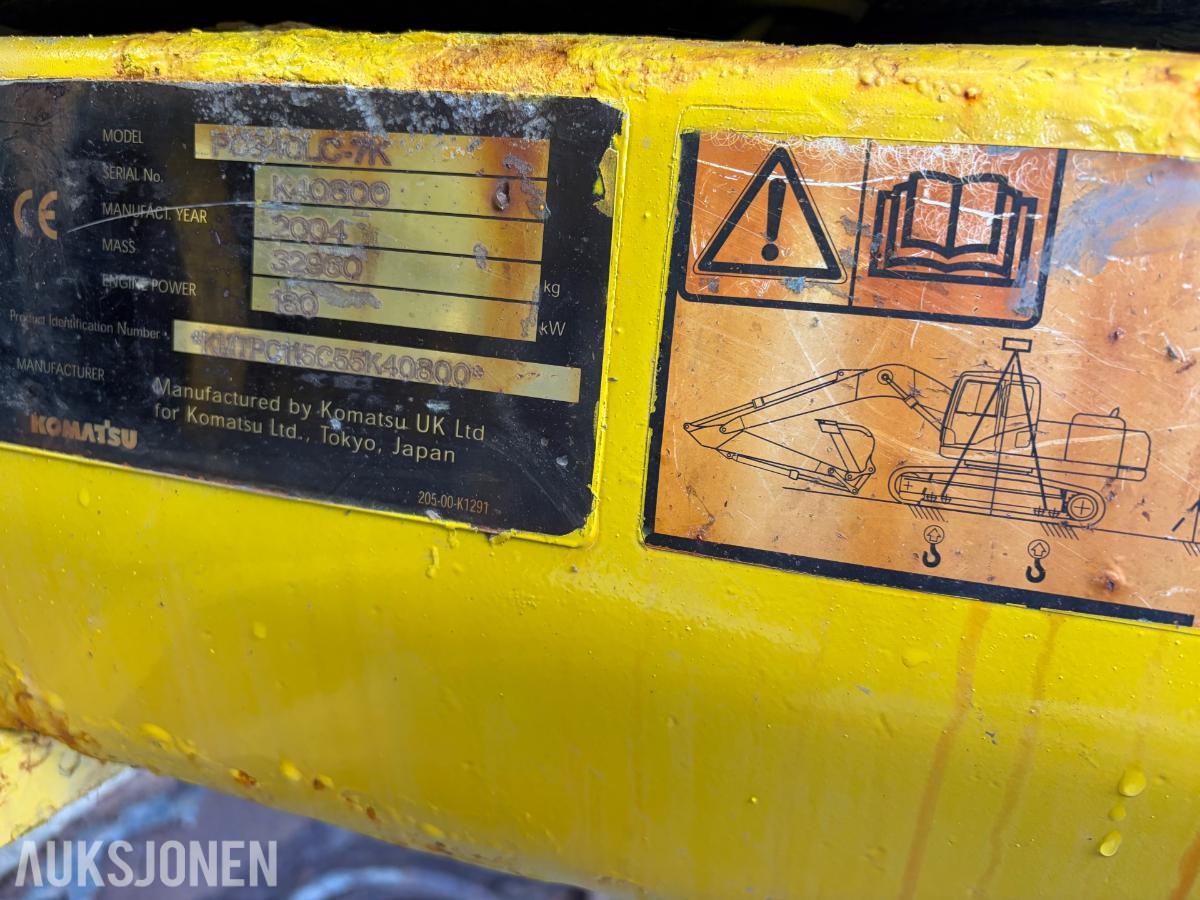 2004 KOMATSU PC340LC-7K MVA FRI BELTEGRAVER