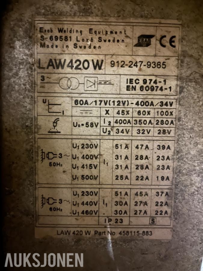 ESAB 502 ESAB Power MIG Sveiseapparat