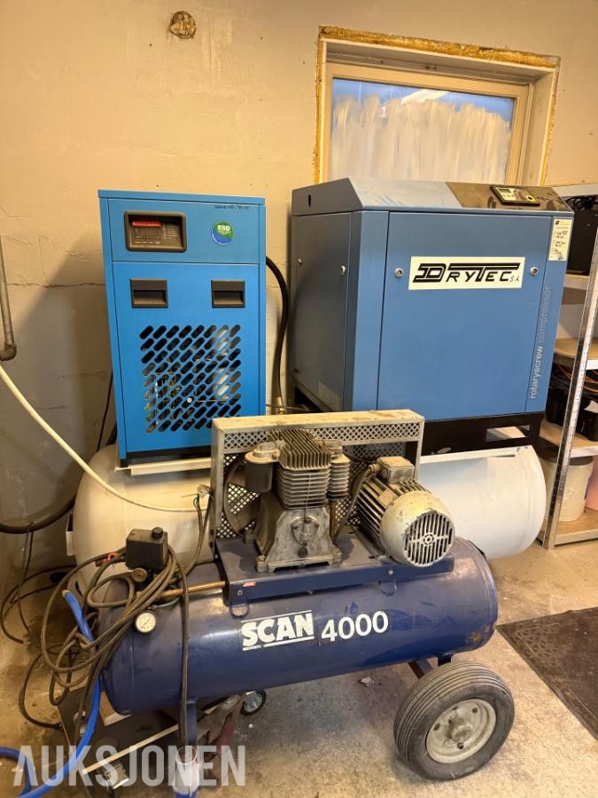 Drytec DMC 11 skruekompressor – 11 kW – 500L tank – Kjøletørke – 2019