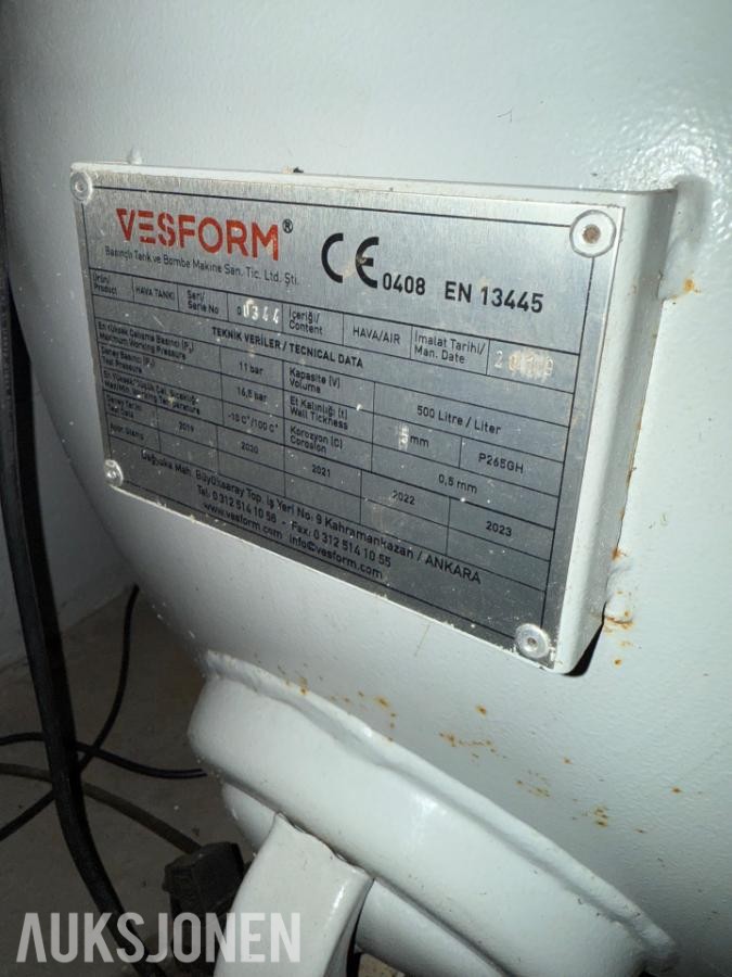 Drytec DMC 11 skruekompressor – 11 kW – 500L tank – Kjøletørke – 2019