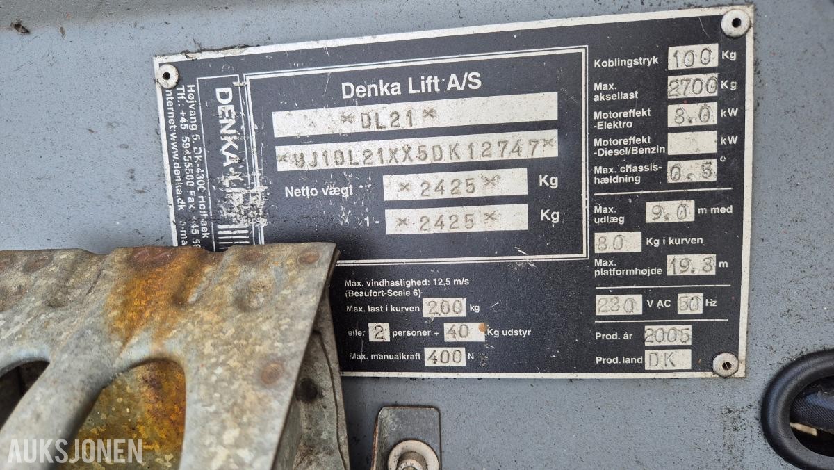 Denka DL21 tilhengerlift