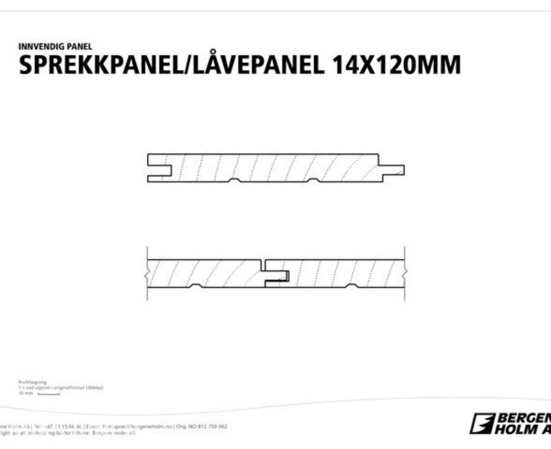 2026 Bergene Holm 14x120 Sprekkpanel Drivved - 560lm