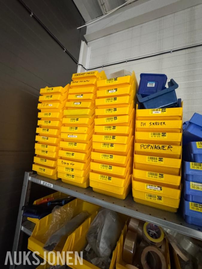 40 stk. gule plastkasser / verkstedbokser